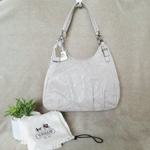 New COACH leather shoulder bag in putty